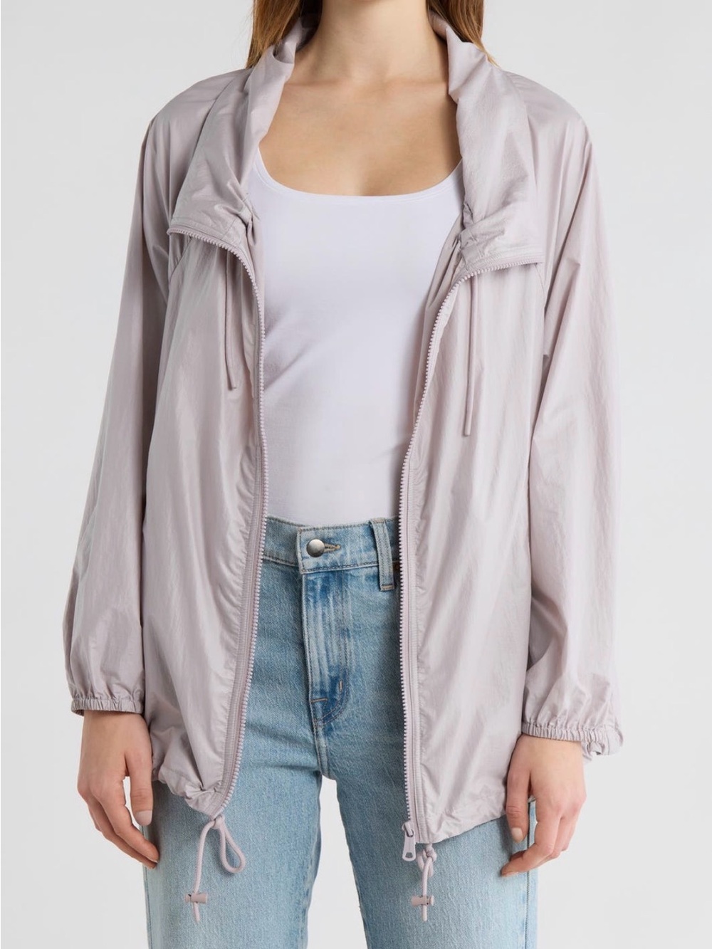 Bernardo Pale Gray Bomber Windbreaker Jacket NWT size Large
